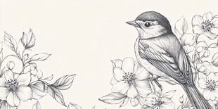 花鸟素描 静谧自然之美