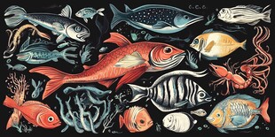 海洋鱼类插画集合