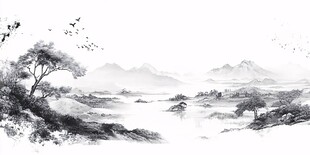 水墨山水意境图