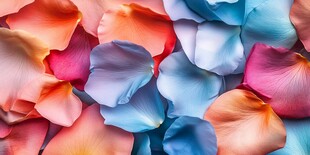 多彩玫瑰花瓣的梦幻组合