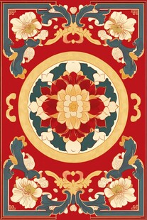 中式传统花卉纹样图案