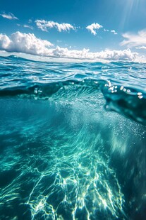 梦幻蓝绿海洋水下风光