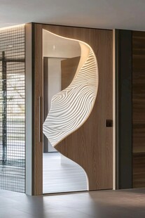 创意波浪线条装饰室内门