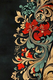 复古花卉纹样装饰图案