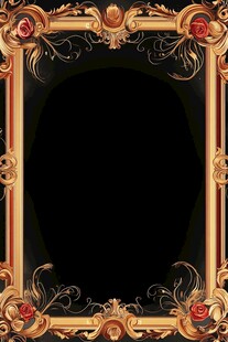 欧式奢华金边玫瑰装饰框