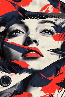 梦幻飞鸟环绕的艺术脸庞