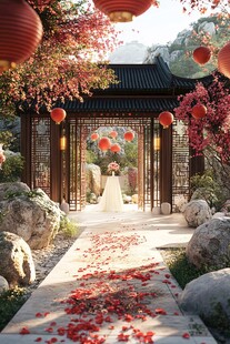 中式庭院浪漫婚纱摄影场景