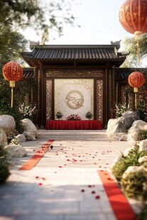 中式庭院婚礼浪漫场景