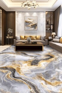 奢华大理石客厅地面设计