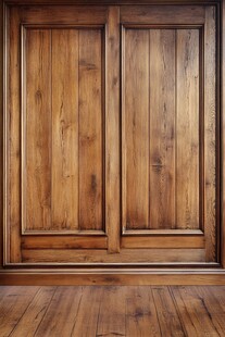 复古木质双开门