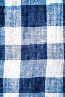 蓝白格子布料纹理特写