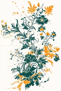 复古花卉装饰图案设计