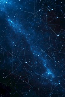 梦幻星空星座连线背景图
