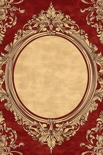 复古红金边框纹理背景图