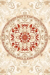 复古中式花卉图案装饰画