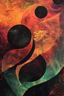 抽象艺术宇宙色彩画作