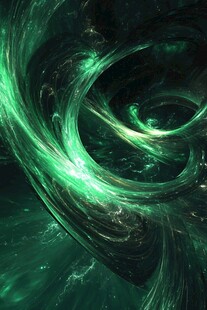 奇幻绿色旋涡抽象艺术图景