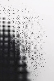 黑白半调点状抽象艺术图