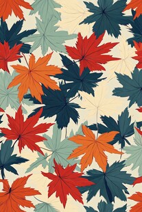 枫叶缤纷图案 秋日氛围感