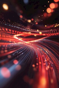 炫彩光线构成的科技动感画面