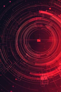 红色科技感环形抽象背景图