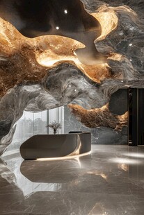 奇幻岩石风现代接待空间