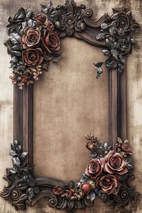 复古雕花玫瑰装饰相框