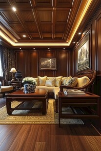 中式豪华客厅室内优雅设计