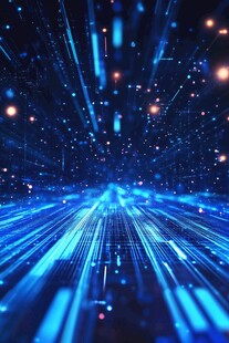 科技流光溢彩的未来通道