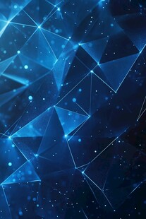 蓝色科技感几何网络背景图