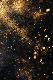 金色粉末飞扬的梦幻场景