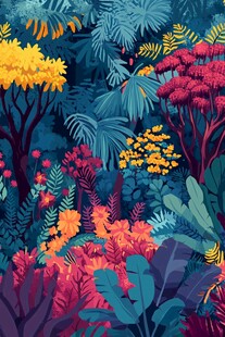 梦幻多彩的热带植物景观
