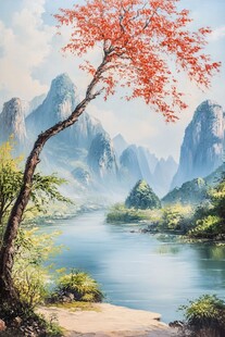 山水间红树映景