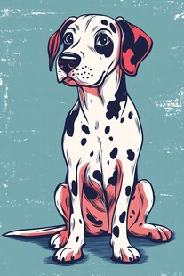 可爱斑点狗插画