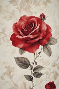 红玫瑰装饰图案