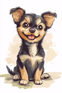 可爱吉娃娃插画形象