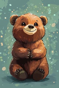 可爱棕熊卡通形象