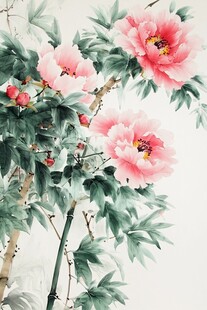 国画牡丹图 尽显花卉之美