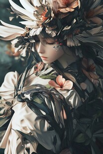 花饰装扮的梦幻神秘人物