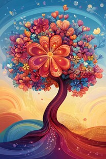 梦幻多彩繁花树