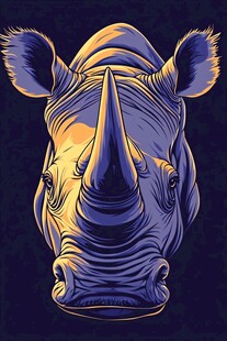 犀牛头插画 独特艺术风格
