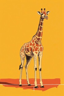 站立的长颈鹿插画