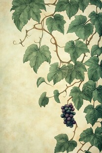 葡萄藤上的紫葡萄