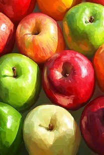 多彩苹果艺术插画