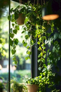 室内悬挂绿植营造自然氛围
