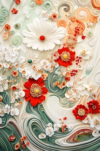 立体花卉装饰艺术图案