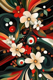 花卉抽象艺术图案设计