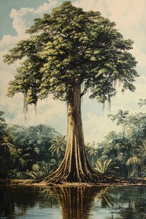 湖畔巨树 丛林中的生命奇观