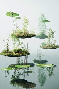 漂浮的水生植物奇幻景观