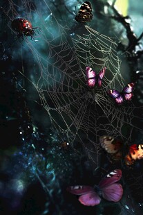 梦幻蛛网与多彩昆虫世界